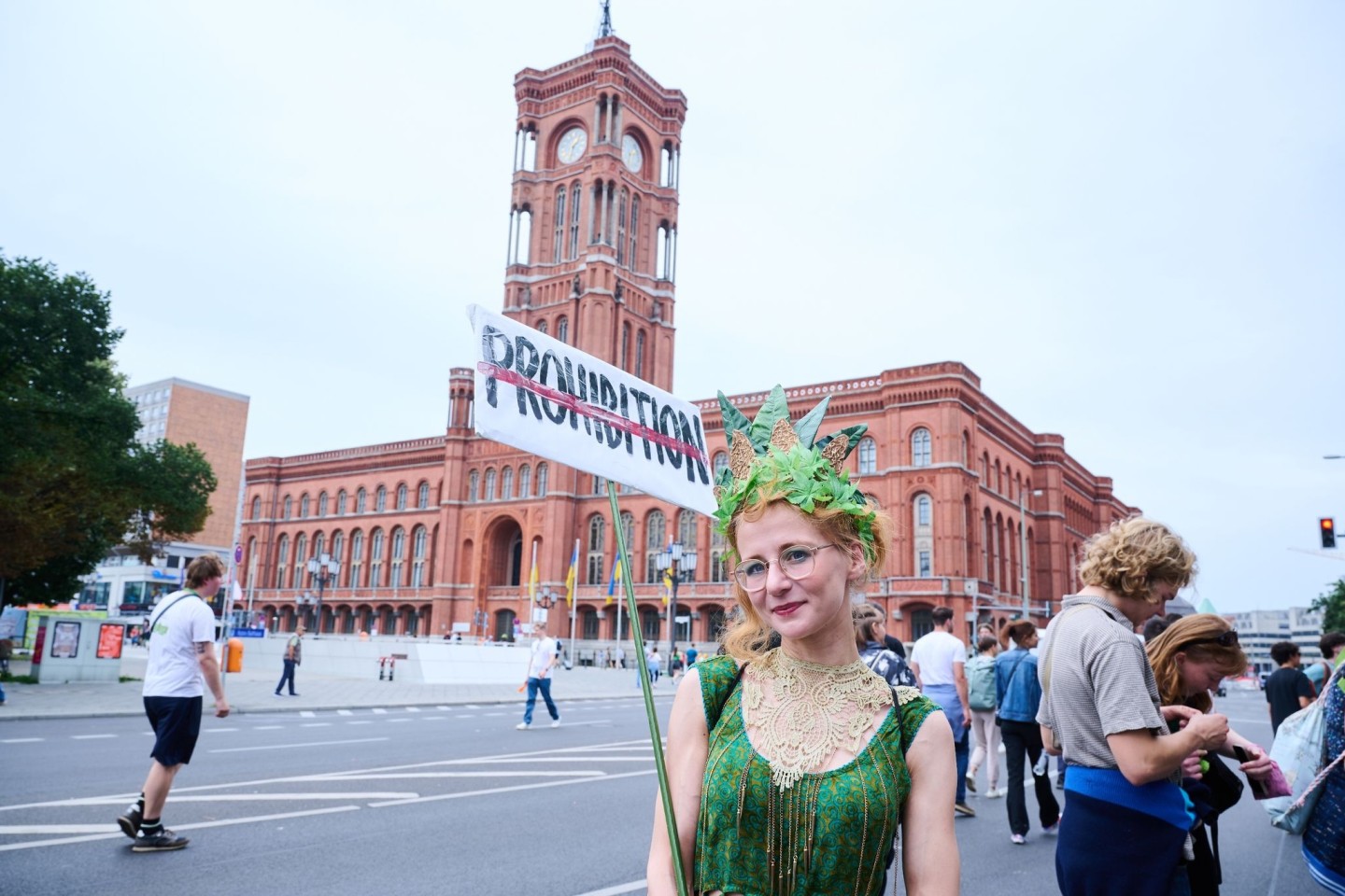 Demonstranten bei der Hanfparade in Berlin. Die Teilnehmer kämpfen für die Legalisierung von Cannabis.