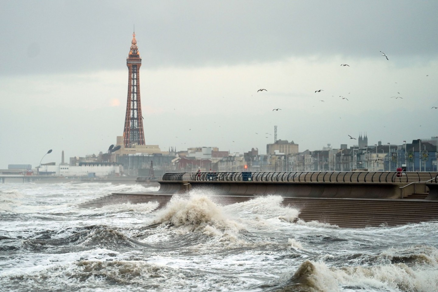 Hohe Wellen in Blackpool.