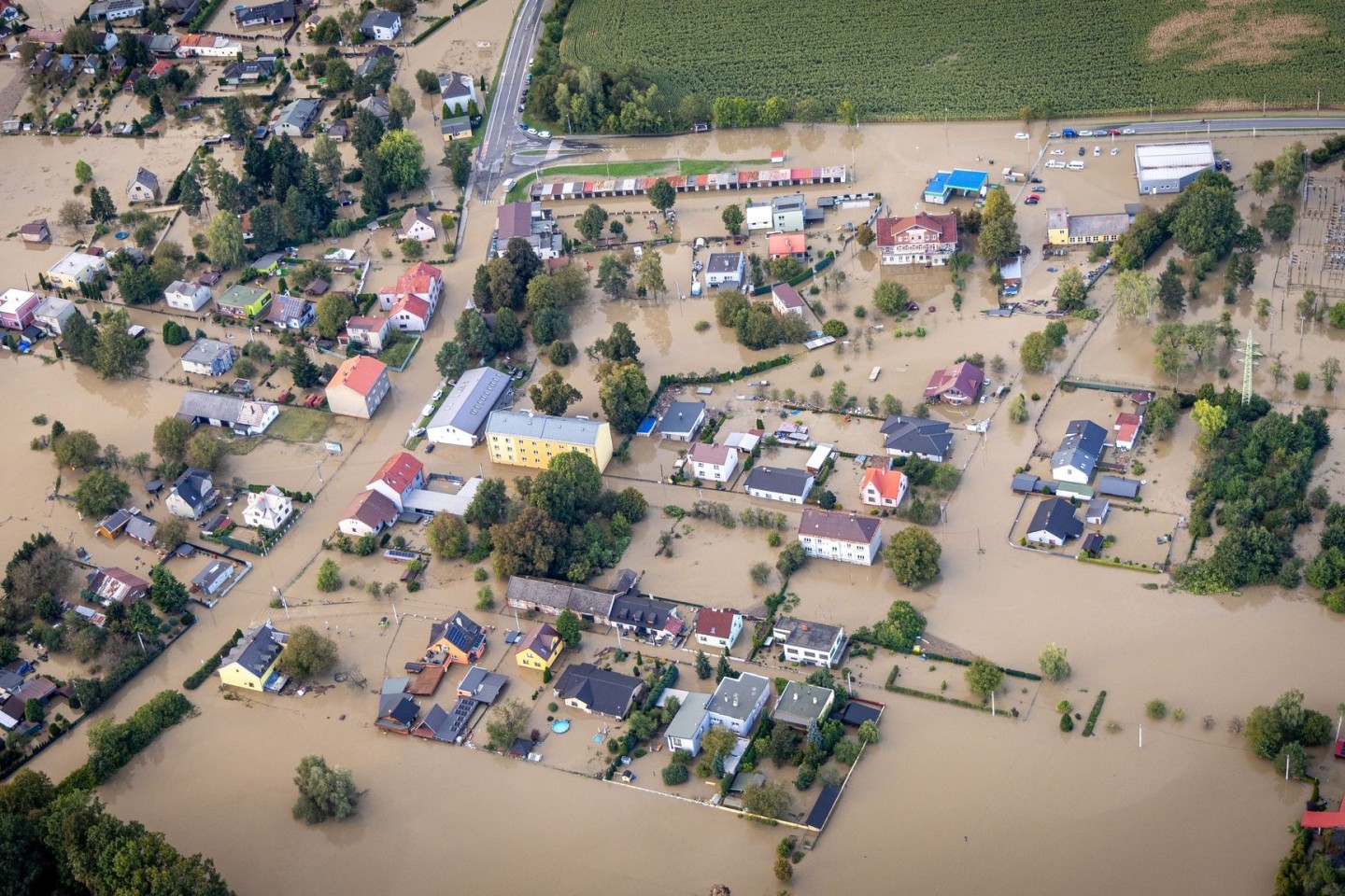 Auch die Stadt Bohumín in Tschechien leidet unter dem Jahrhunderthochwasser.