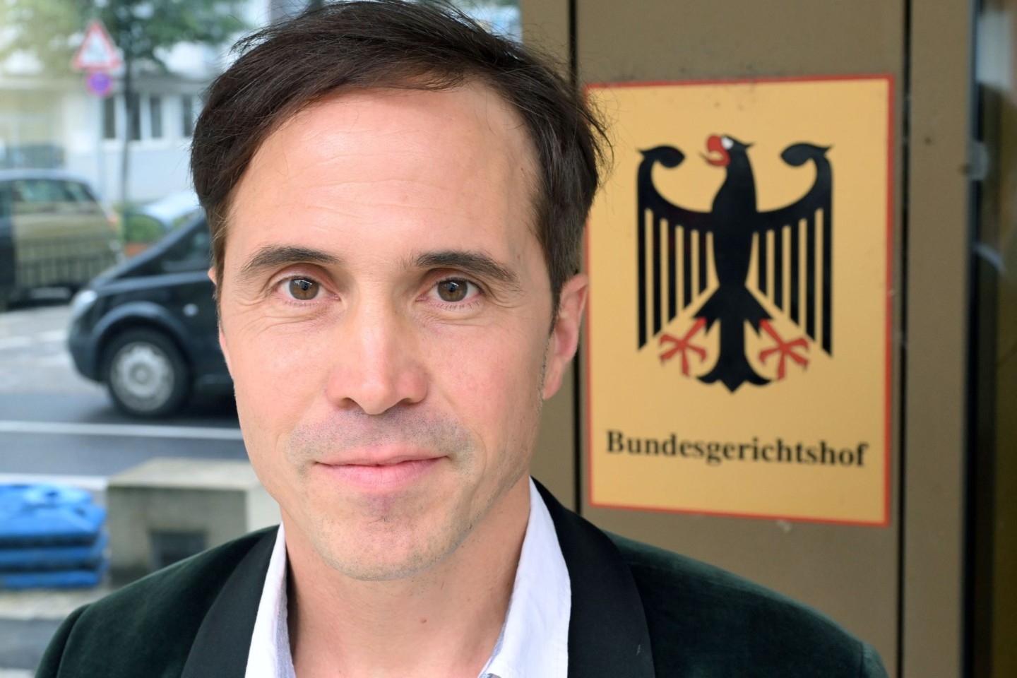 Der Musiker Martin Kilger, aufgenommen vor dem Bundesgerichtshof (BGH) vor Beginn seiner Verhandlung.